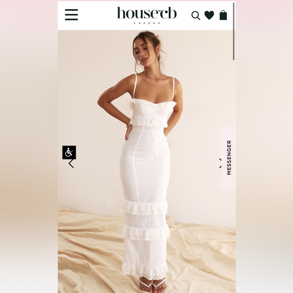 COPY - House of CB- Eve White Broderie Maxi Dress